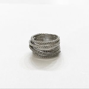 David Yurman Crossover Wide Ring with Diamonds